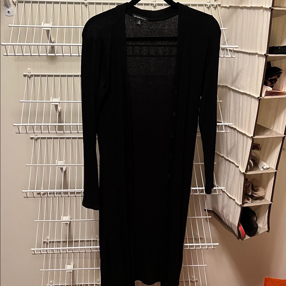 Beyond Yoga Black Long Cardigan